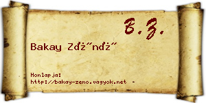 Bakay Zénó névjegykártya